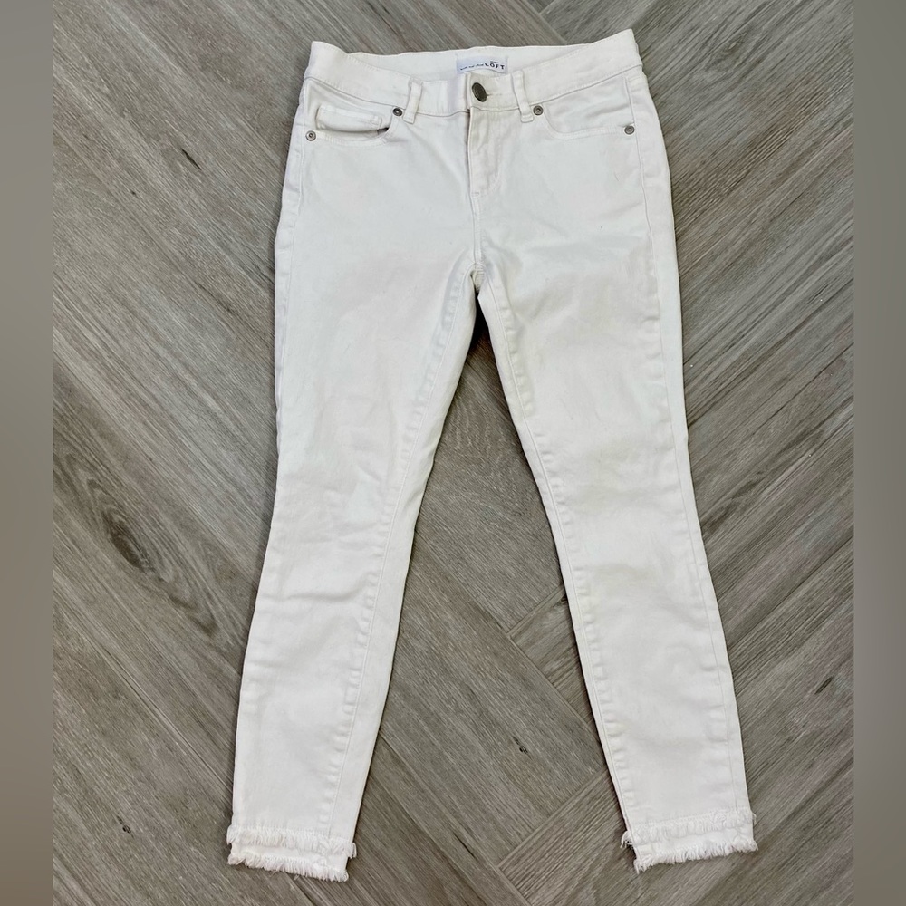 Loft Modern Skinny White Jeans P 25 / 0